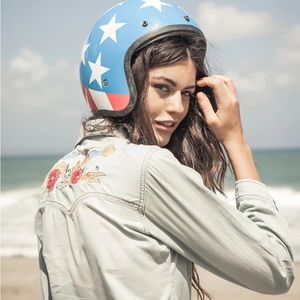 Spell Designs Route 66 Denim Chambray Shirt Jacket Size Large